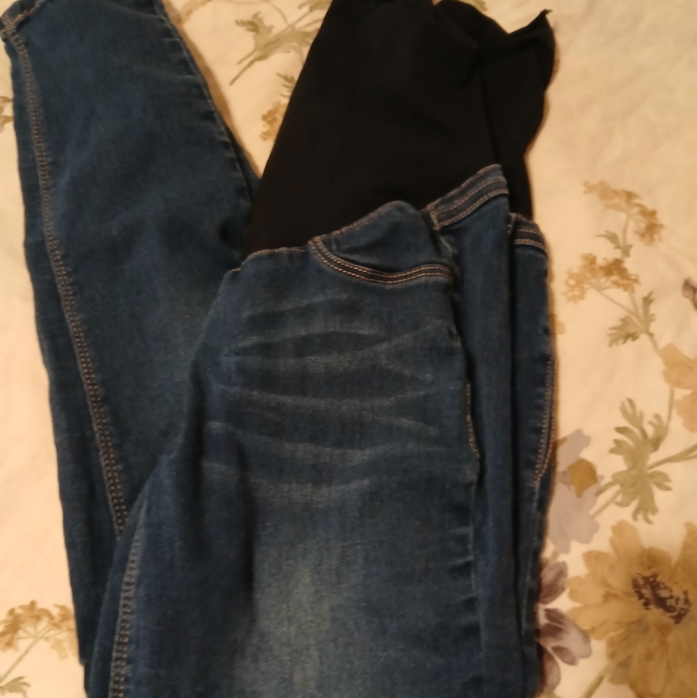 1822 Denim Women's Skinny Jeans - Blue and Black